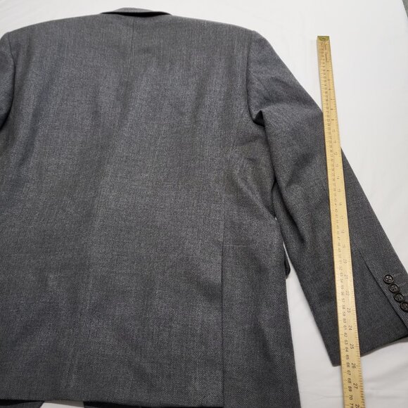 Stafford Mens Merino Wool Sport Coat Blazer Jacket 50R Classic Fit Gray Tweed - Picture 16 of 16